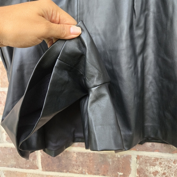 Jason Wu Black Vegan Leather Skort Size Large - Picture 4 of 5